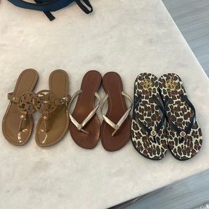 Tory Burch, sandals, three pairs, size 38.
